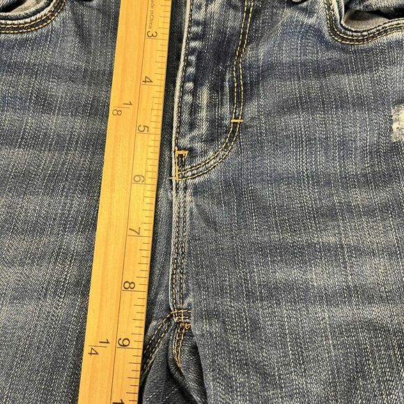 White House Black Market Jeans Womens 00 Skinny Mid Rise Distressed Blue Denim - Picture 8 of 8